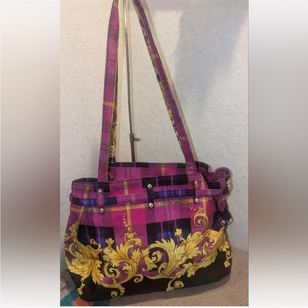 GIANNI VERSACE Purple Baroque Tote